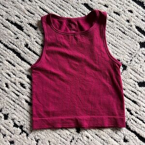 Anthropologie Sleeveless Ribbed Burgundy Top